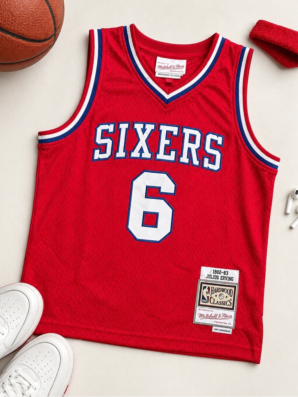 MITCHELL & NESS Philadelphia 76ers Julius Erving #6 Jersey Youth Large 14/16 NBA